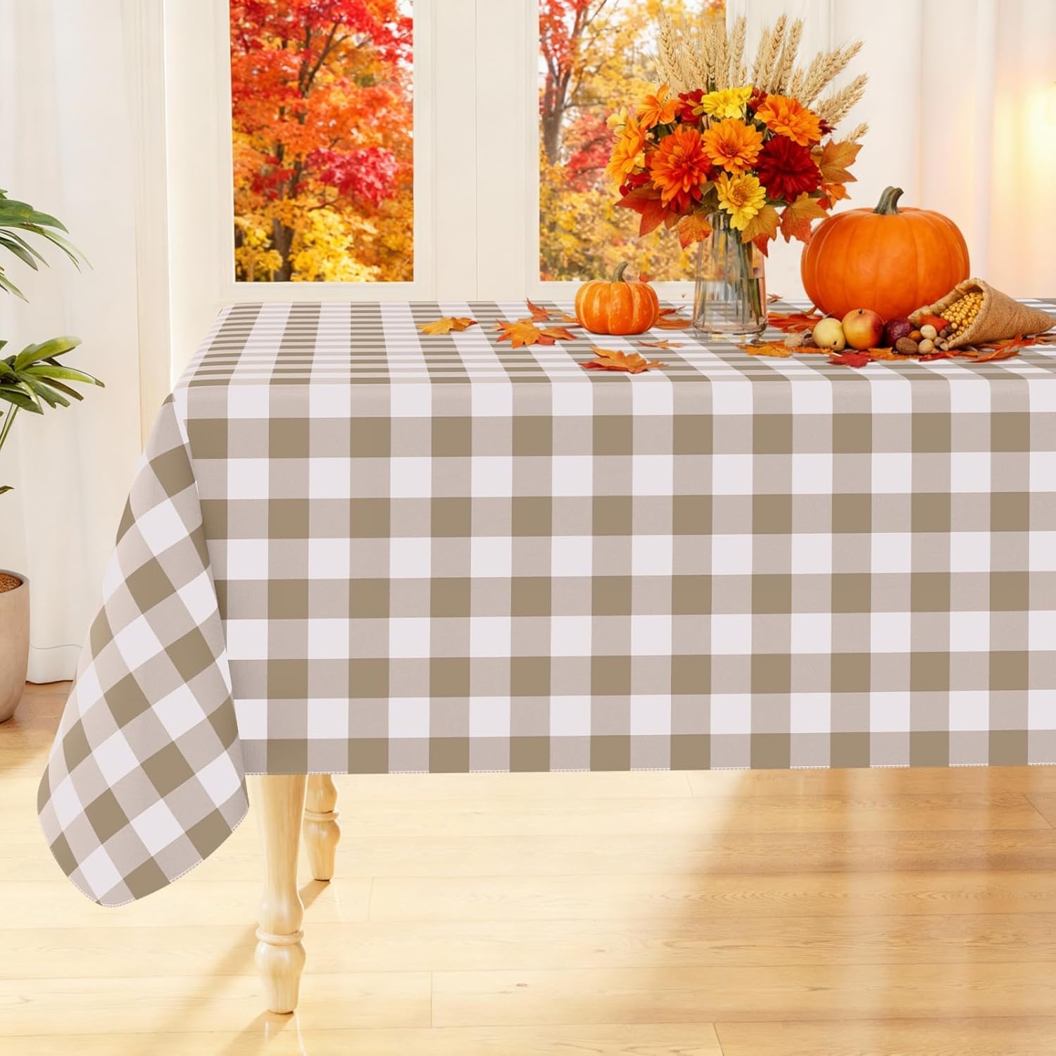 Smiry Rectangle Table Cloth - Waterproof Vinyl Table Cover