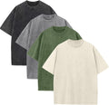 Mens Oversized Acid Wash Loose Fit Vintage Washed Tee Shirt - Casual