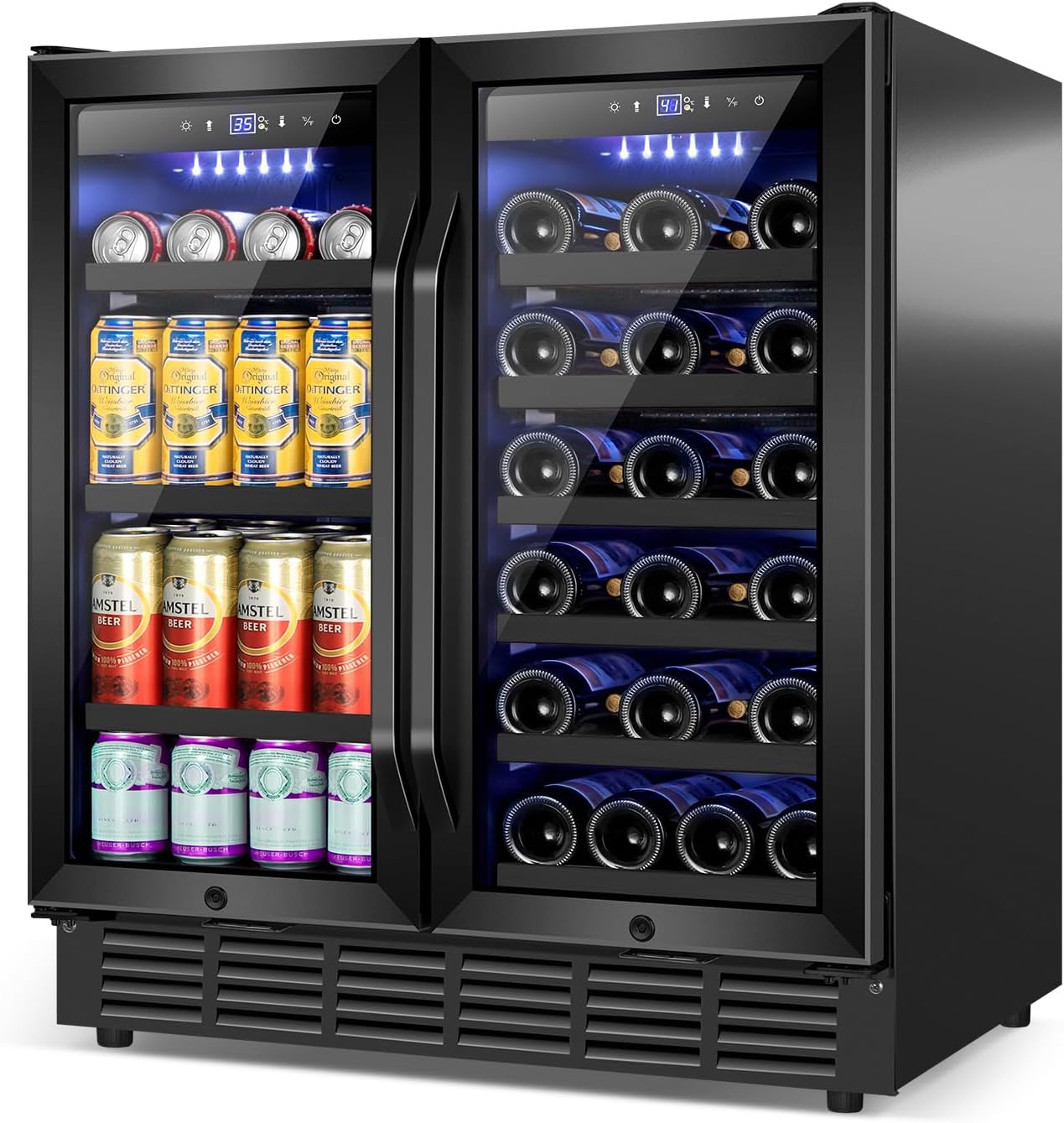 30 Inch Wine and Beverage Refrigerator with Dual Zone Cooling
