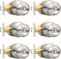 Probrico Privacy Interior Door Knobs 6 Pack - Keyless Brushed Nickel