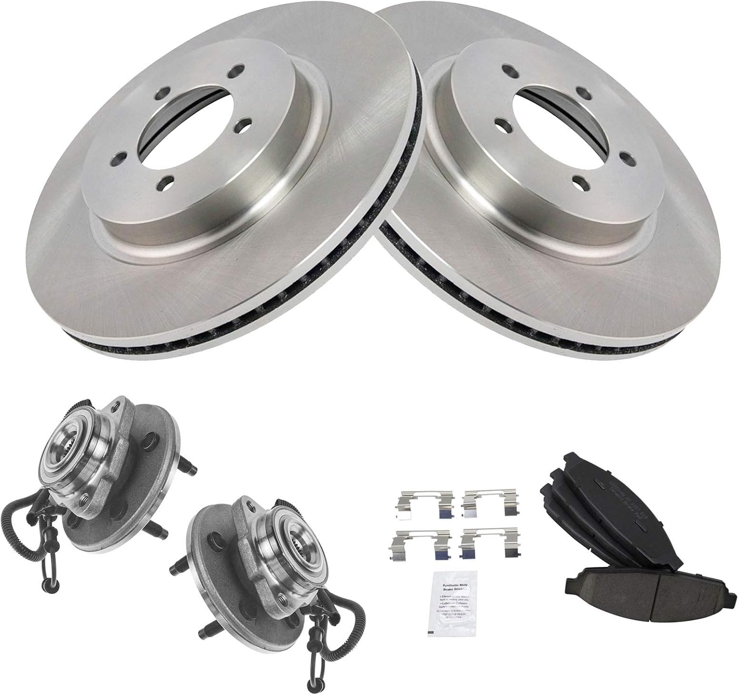 TRQ Front Brake Pad & Rotor Kit for 2003-2005 Lincoln Aviator