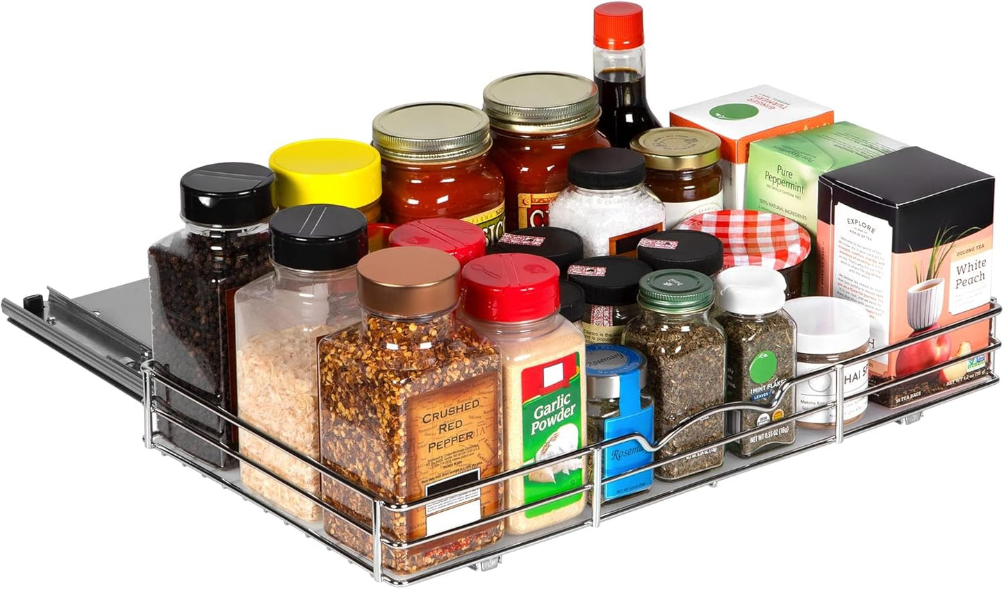 Pull Out Cabinet Organizer for Spices and Cans - Heavy Duty