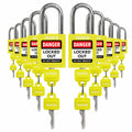 TRADESAFE Lockout Tagout Locks Set - 10 Yellow LOTO Locks, Keyed
