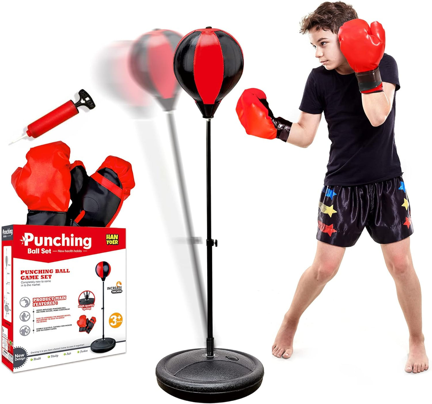 Adjustable Kids Punching Bag Set - Fun & Fitness for Kids!