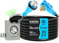 20 Feet 50 Amp Generator Cord and Power Inlet Box Combo Kit - Reliable