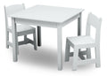 MySize Kids Wood Table and Chair Set - Bianca White 3 Piece
