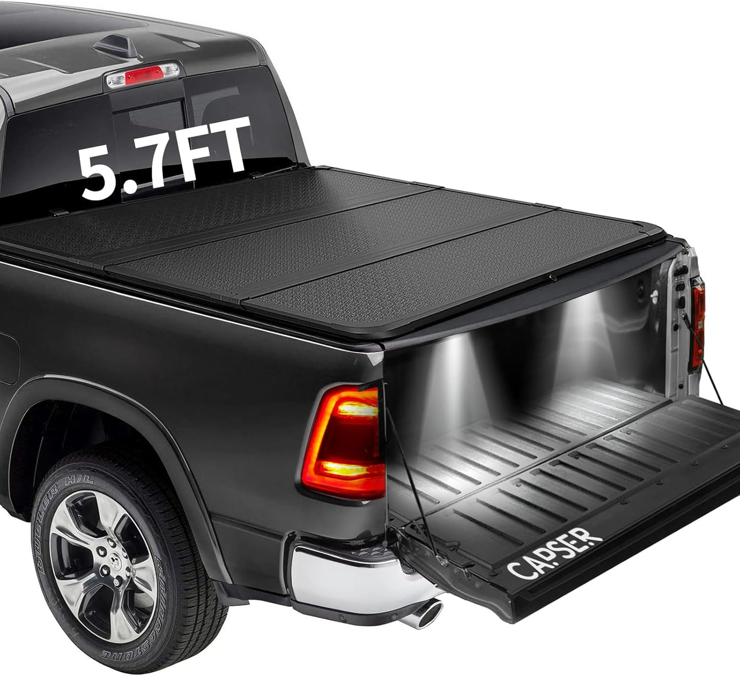 CAPSER Ram 1500 Hard Tri-Fold Tonneau Cover for 2002-2024