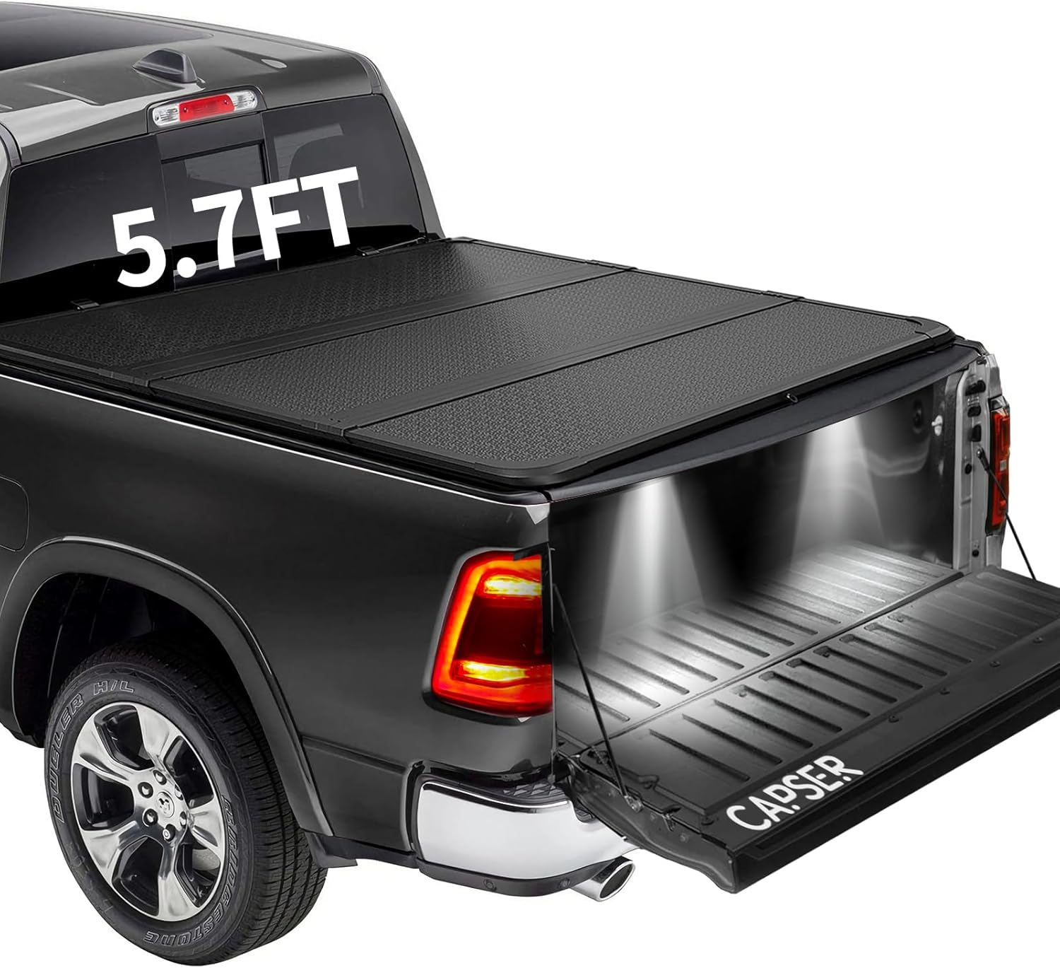 CAPSER Ram 1500 Hard Tri-Fold Tonneau Cover for 2002-2024