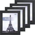 VCK 8x10 Picture Frame Set of 4 - Elegant Black Wood Frames