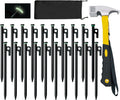 10in Heavy Duty Tent Stakes with Hammer Set