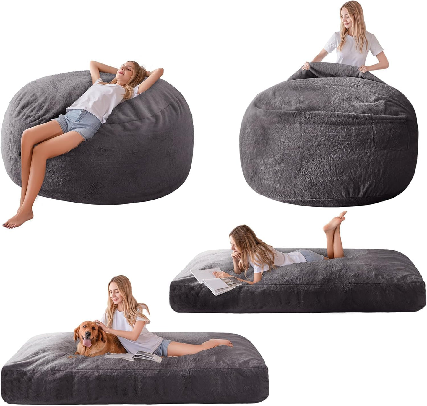 MAXYOYO Giant Bean Bag Chair Bed for Adults - Versatile Comfort