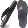 Womens Flip Flops With Leather Strap and Arch Support - Comfortable