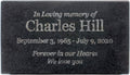 Black Granite Memorial Plaque 7 x 4 x 2 in - Customized In Loving