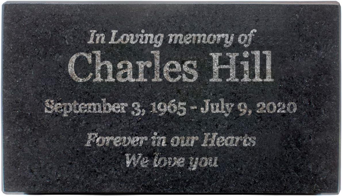 Customized In Loving Memory Black Granite Memorial Plaque Gift