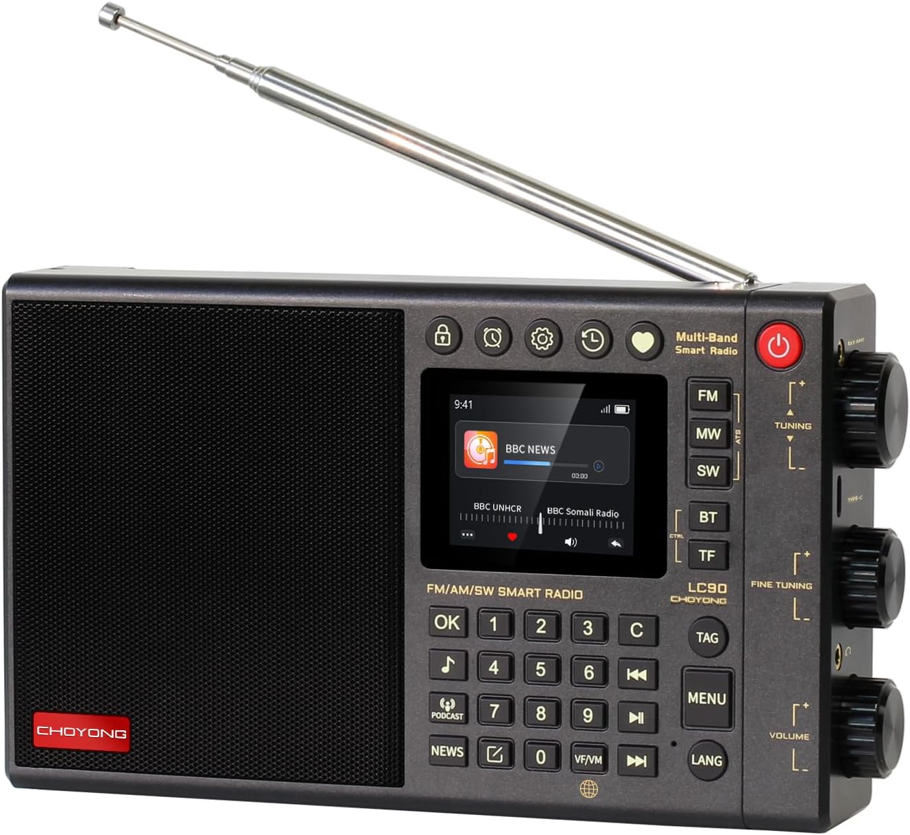 CHOYONG LC90 Multi-Band Smart Internet Radio with Bluetooth