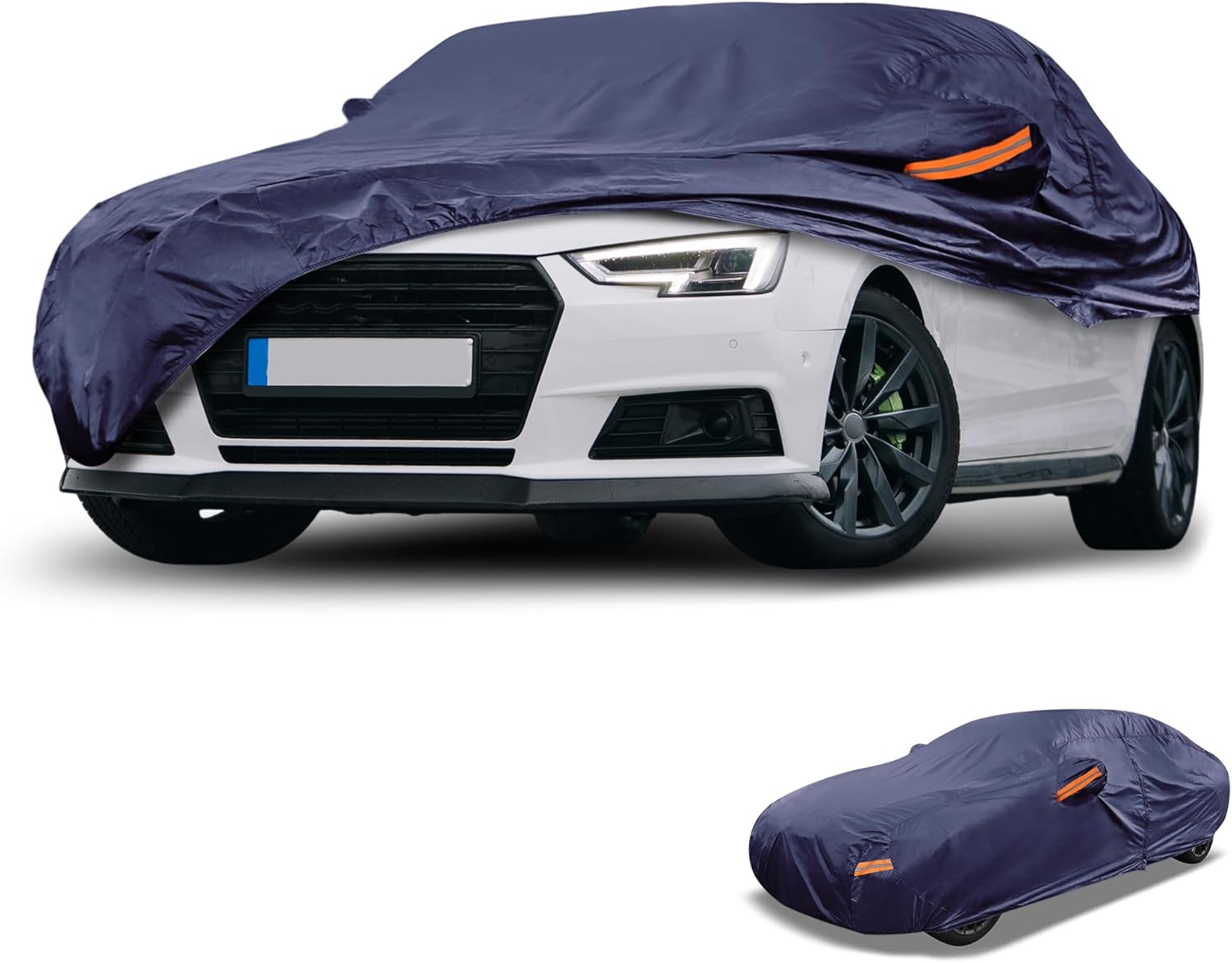 Waterproof Navy Blue Sedan Car Cover - All Weather Protection | Fits 187-198 | Partuto