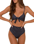 Stylish High Waisted Swimwear Set for Women with Knot Feature