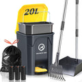 Outdoor Dog Poop Trash Can with Pooper Scooper - Hands-Free 20L Waste