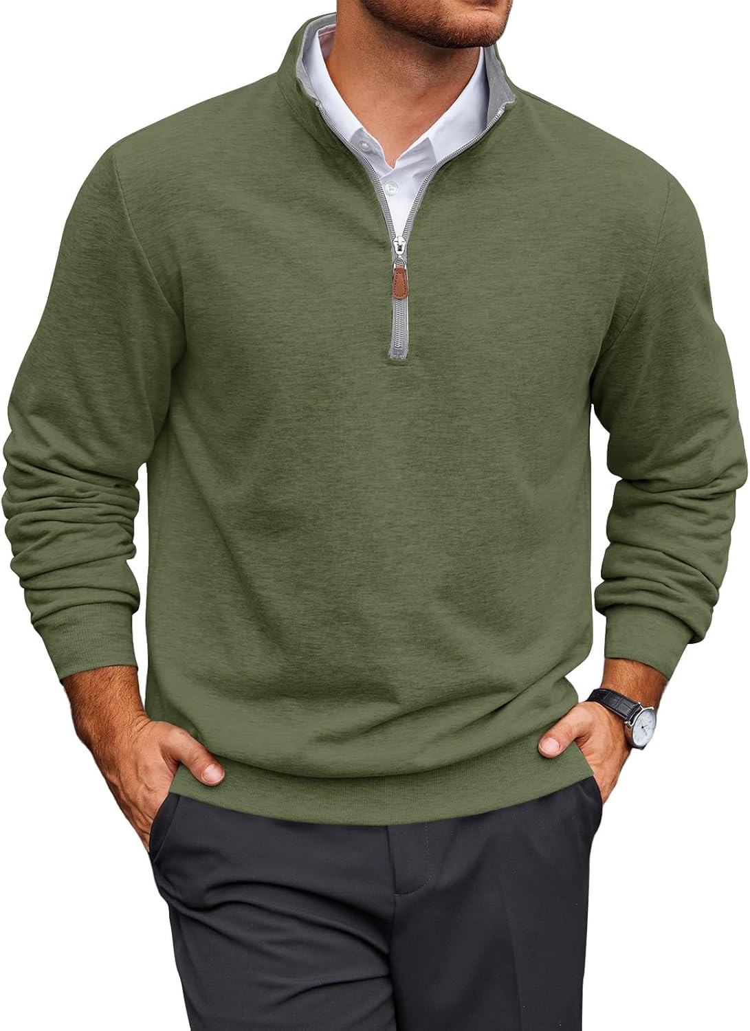 Yousify Mens Quarter Zip Pullover for Casual Golf and More