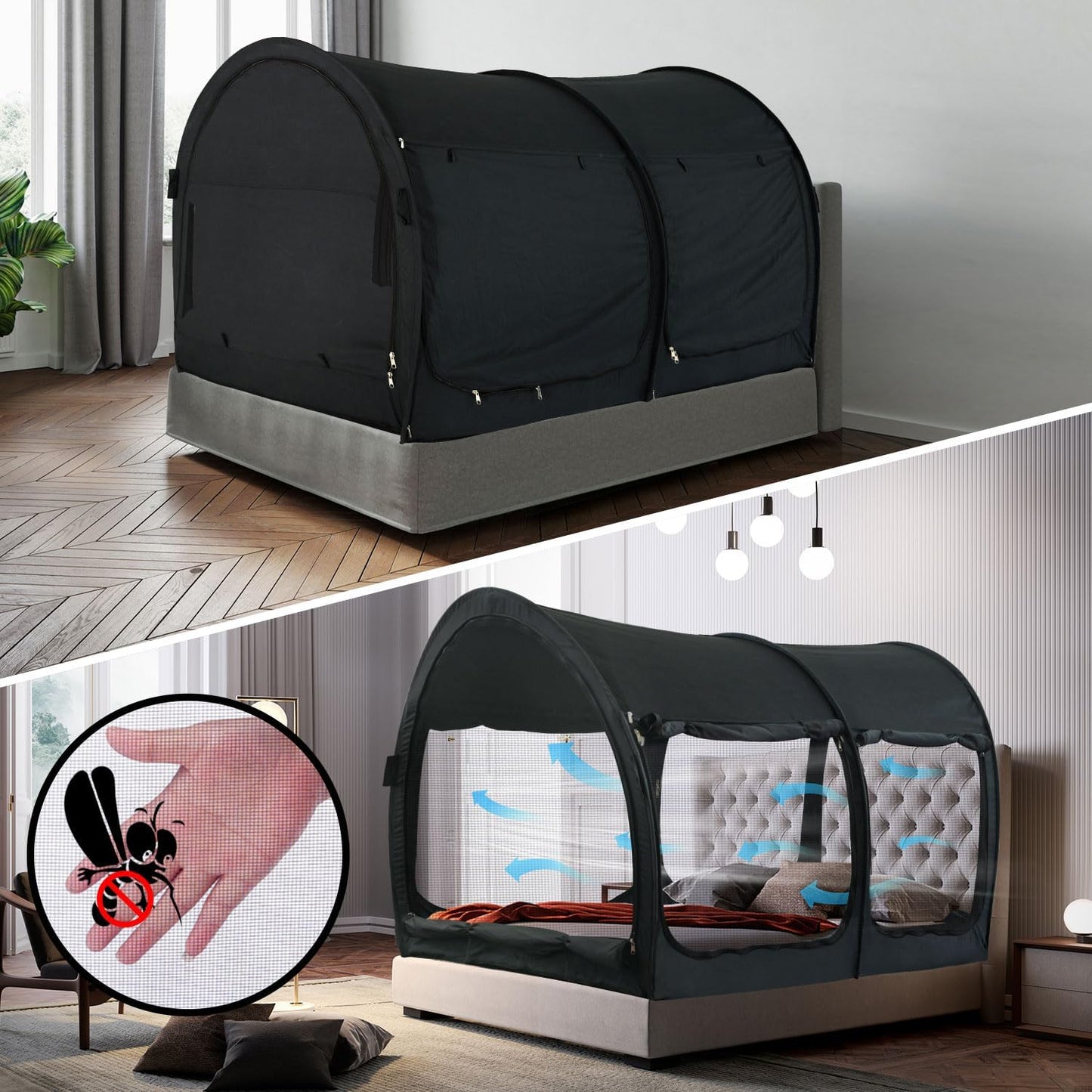 Alvantor Twin Bed Canopy Dream Tent - Privacy & Ventilation
