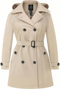 wantdo Women's Plus Size Trench Coat - Waterproof, Double-Breasted Fit