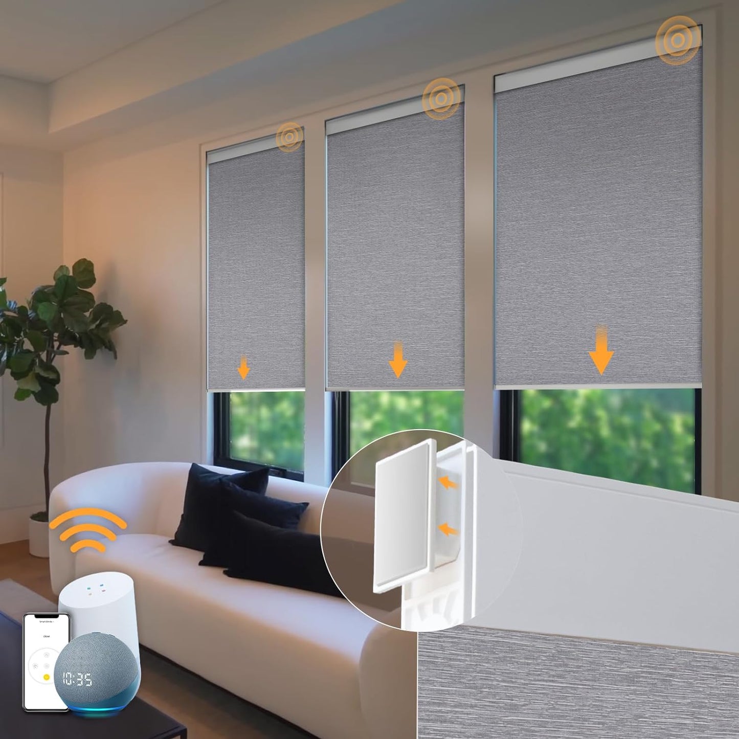 Motorized Automatic Cordless Roller Shades for Smart Homes