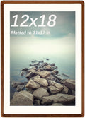 FLECHAZO Solid Walnut 12x18 Frame with Mat - Classic Natural Wood