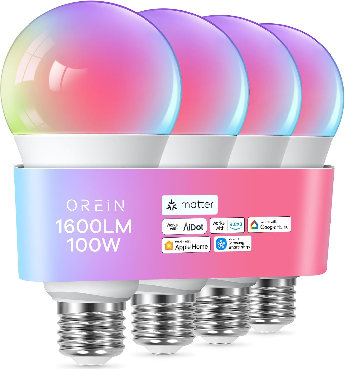 OREiN Matter Smart Light Bulb: 1600 Lumens Color Changing Bulbs
