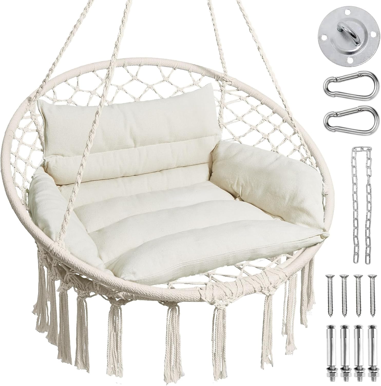 Greenstell Hammock Chair with Comfy Cushion for Indoor & Outdoor