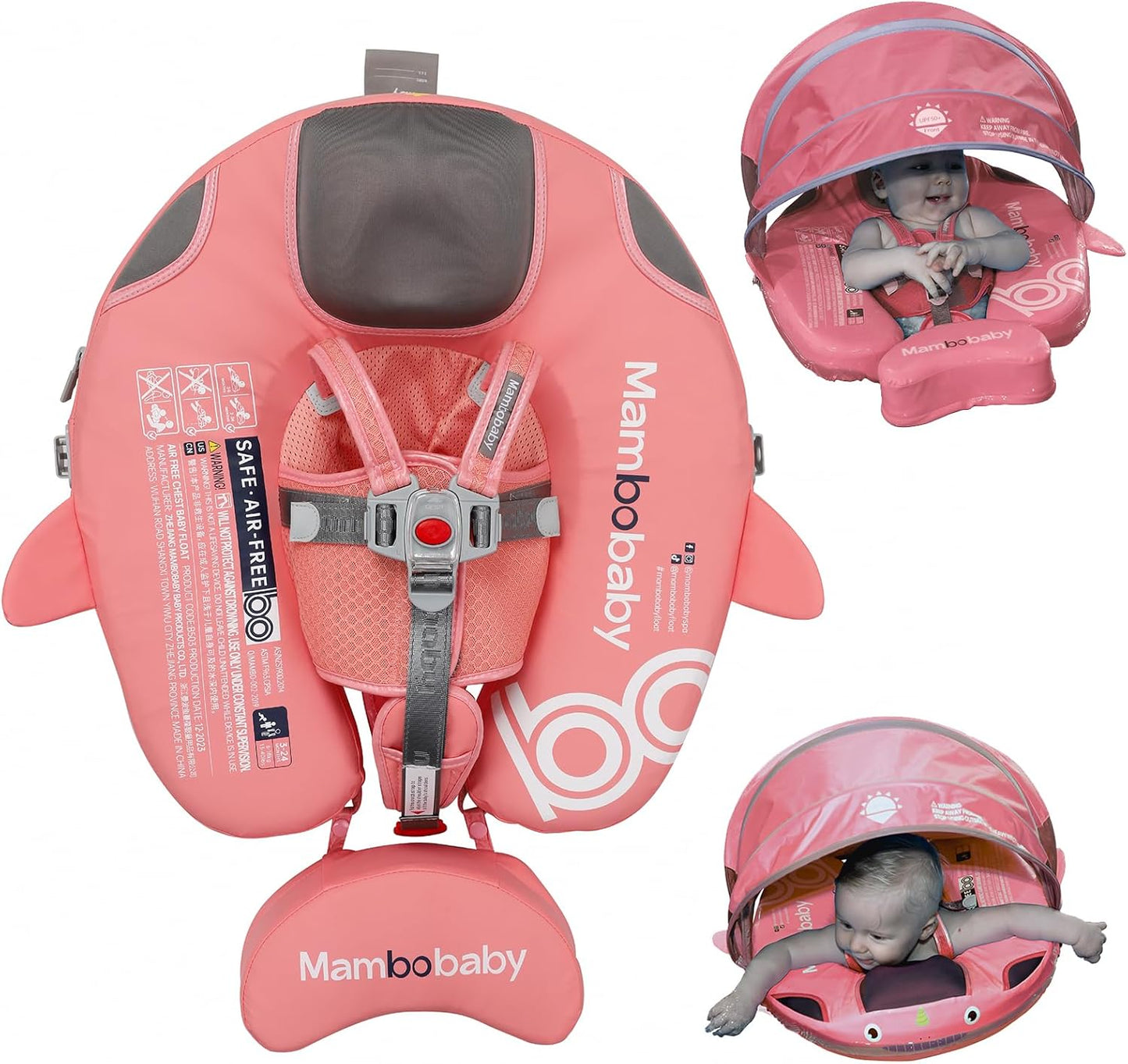 Baby Pool Float with Adjustable Canopy for Safe Water Fun