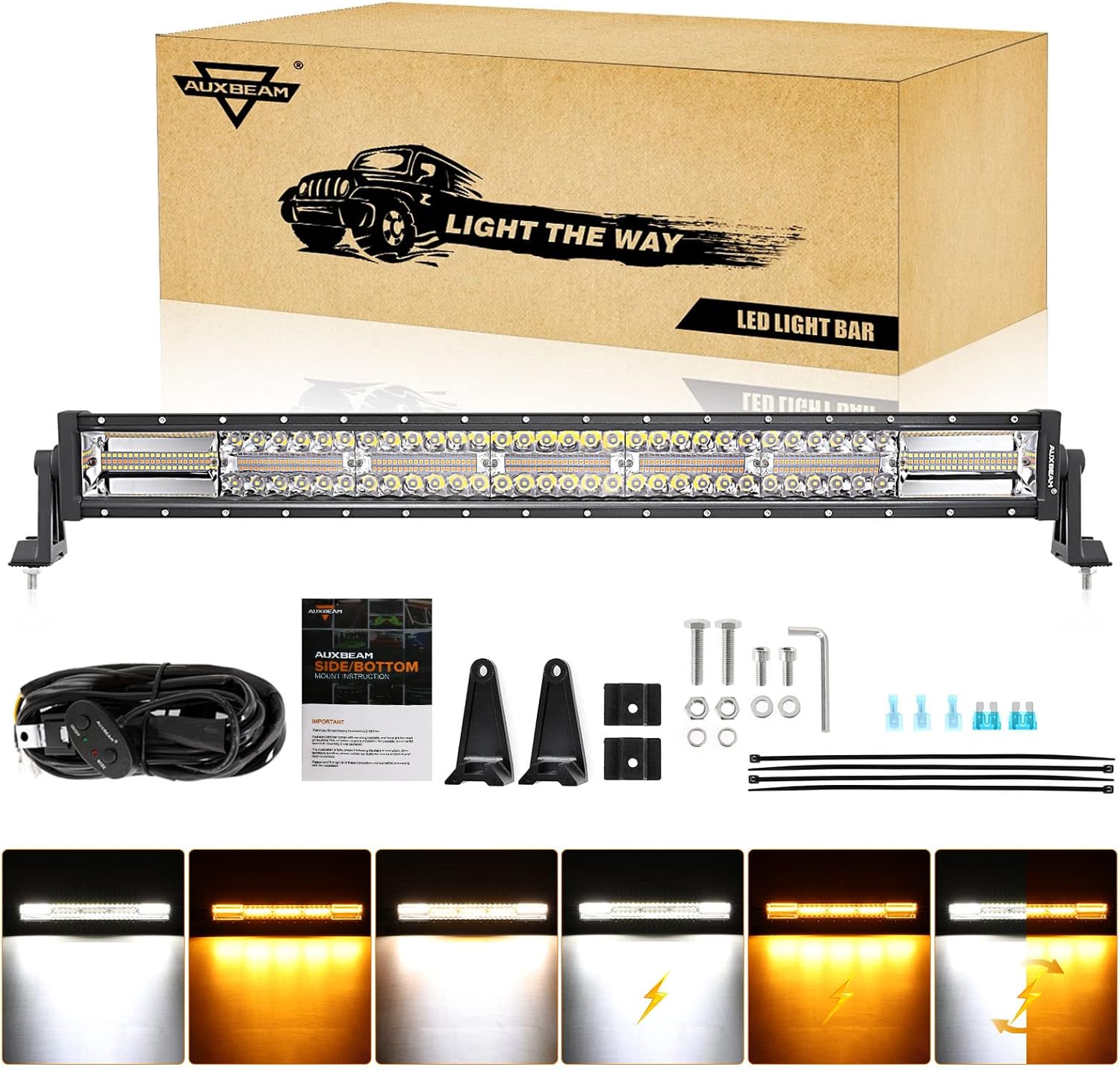 Auxbeam 30 Inch 180W LED Light Bar for Offroad Lighting
