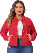 Agnes Orinda Plus Size Classic Washed Front Frayed Denim Jacket Design