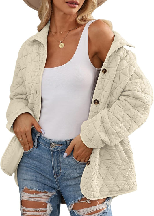 Lightweight Diamond Quilted Jacket for Women by EVALESS