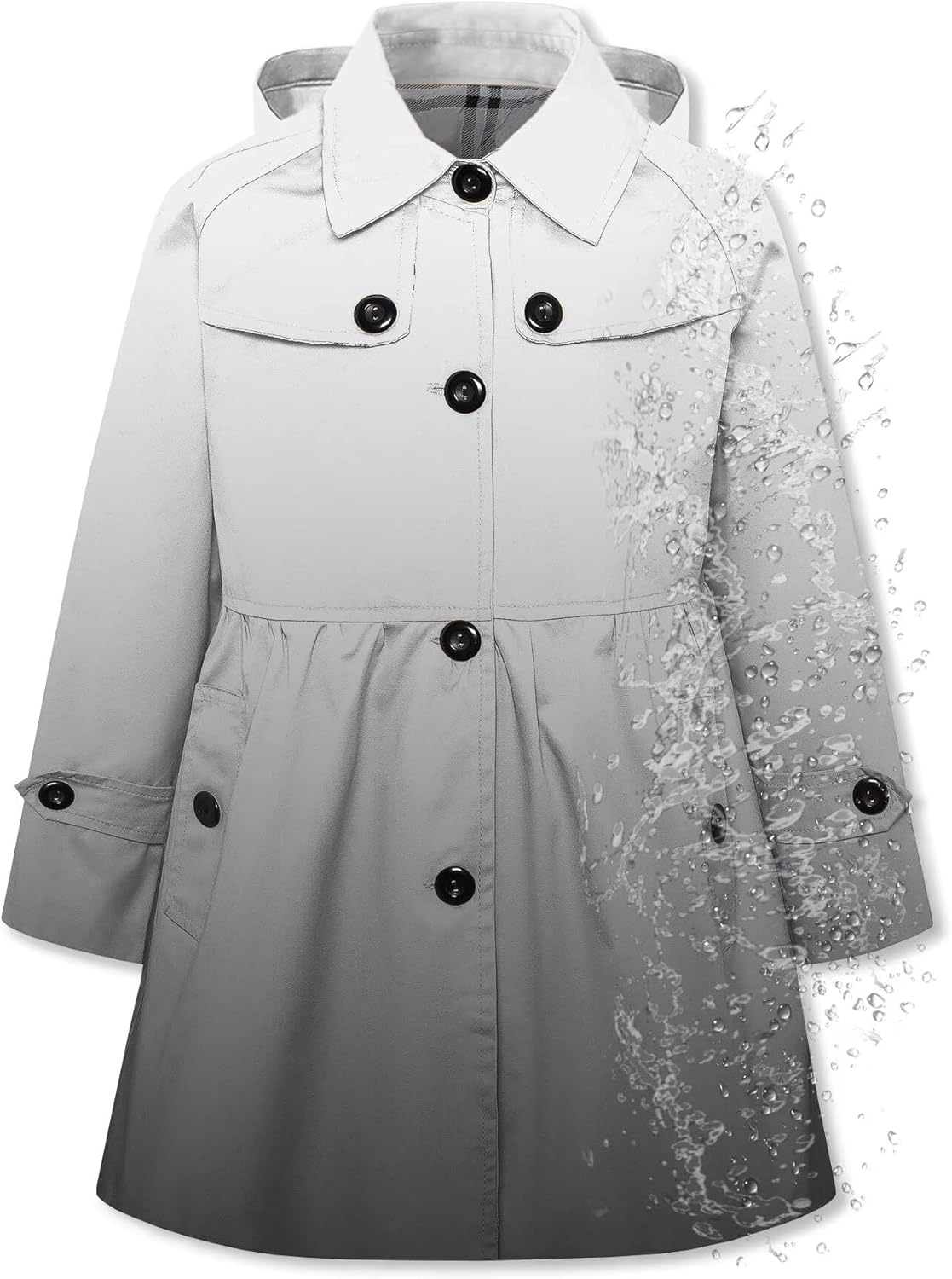 Betusline Girl's Lightweight Waterproof Rain Jacket for Kids