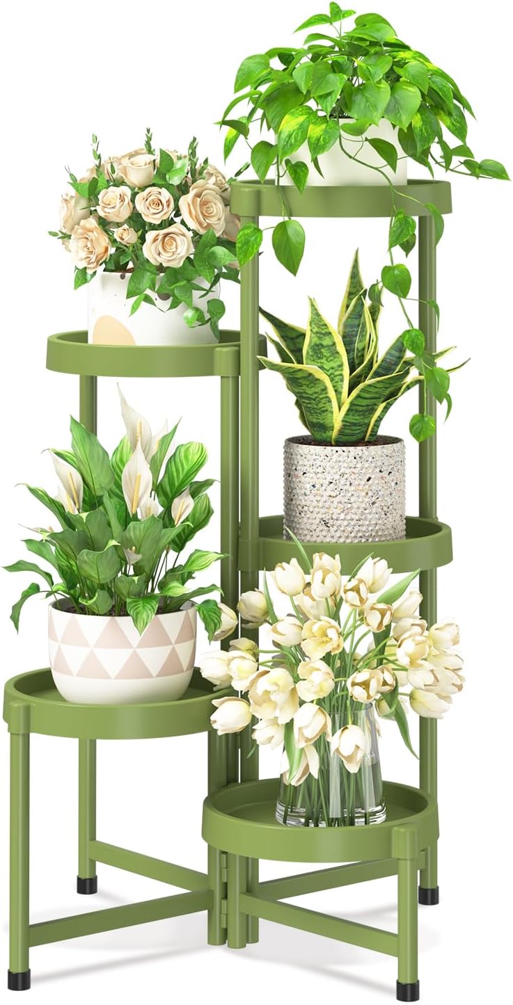 5 Tier Folding Plant Stand for Indoor and Outdoor Use
