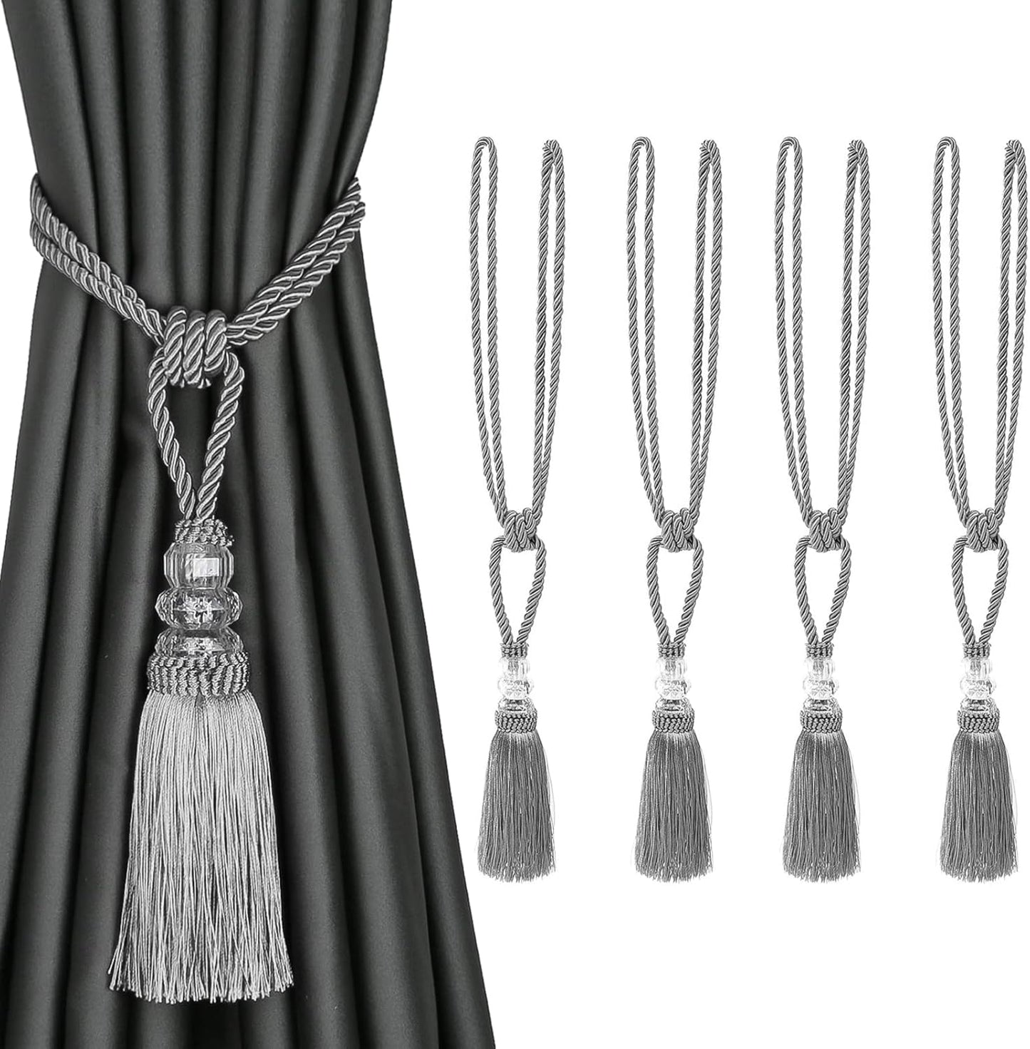 Crystal Tiebacks Set: Elegant Home Decor