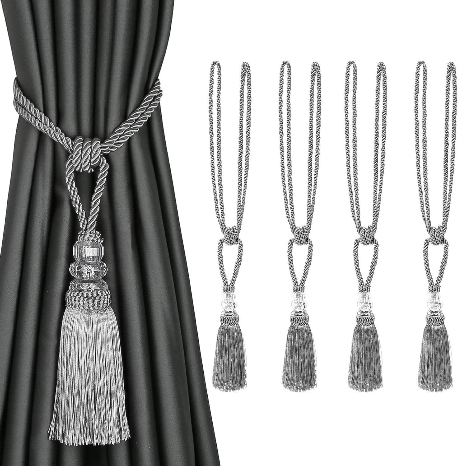 Crystal Tiebacks Set: Elegant Home Decor