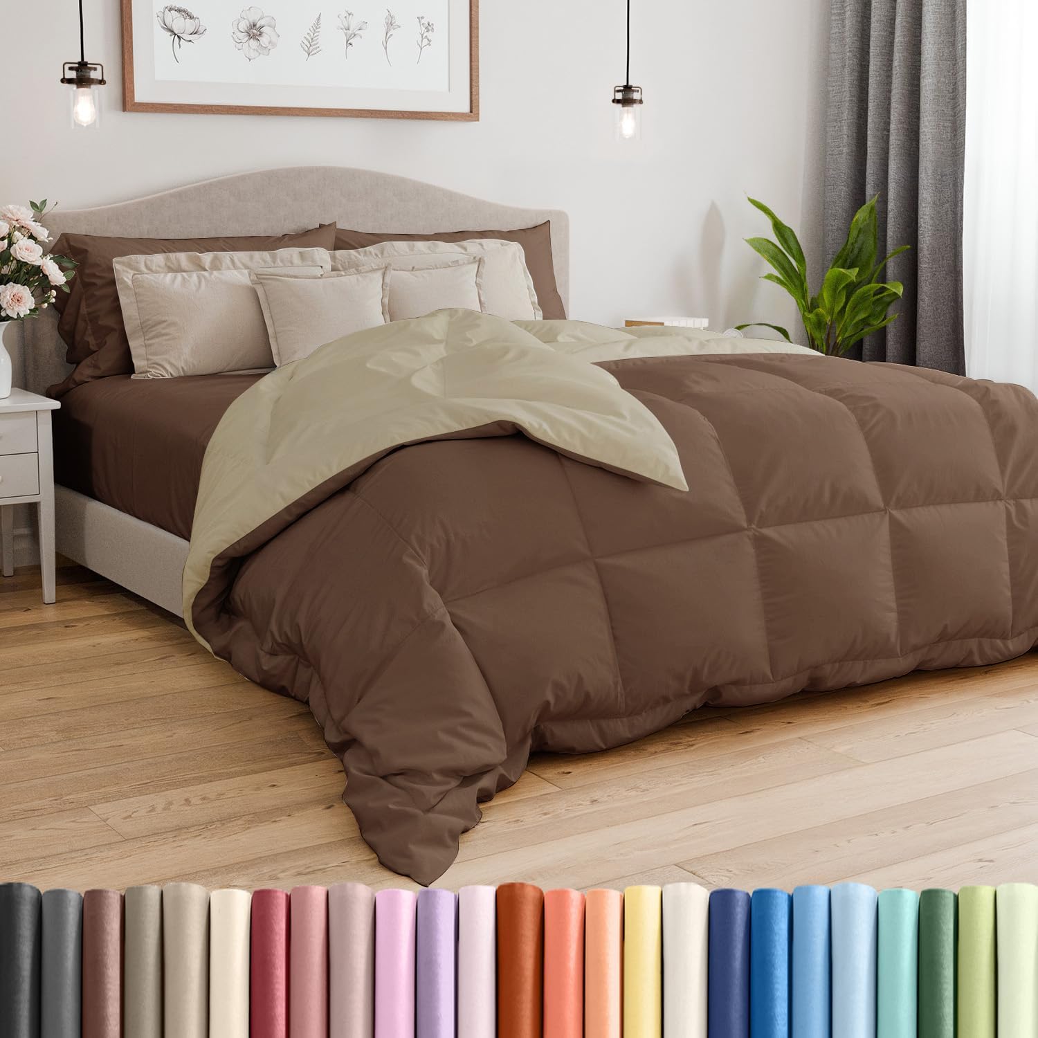 Full Size Reversible Alternative Down Comforter for All Seasons