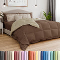King Size Brown & Beige Reversible Down Alternative Comforter - All