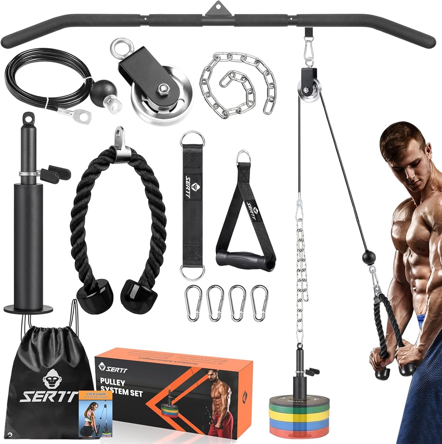 SERTT Cable Pulley System Gym for Versatile Muscle Workouts