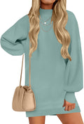 Turtleneck Sweater Dress Oversized Lantern Sleeve Mini - Cozy Fall can