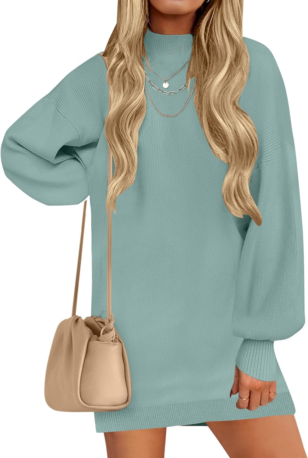 ZESICA Women's Fall Turtleneck Sweater Dress for 2025 Style