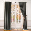 Lazzzy Velvet Grey Curtains 96 in Long Blackout Drapes - Thermal
