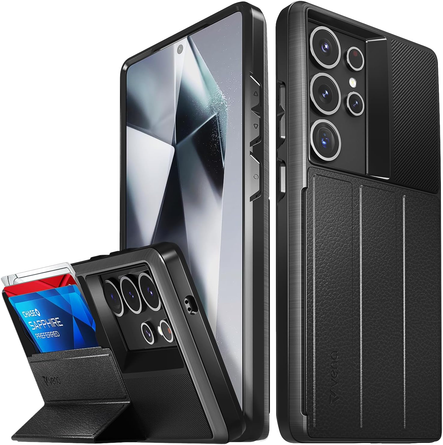 VENA vCommute Wallet Case for Samsung Galaxy S25 Ultra - Black