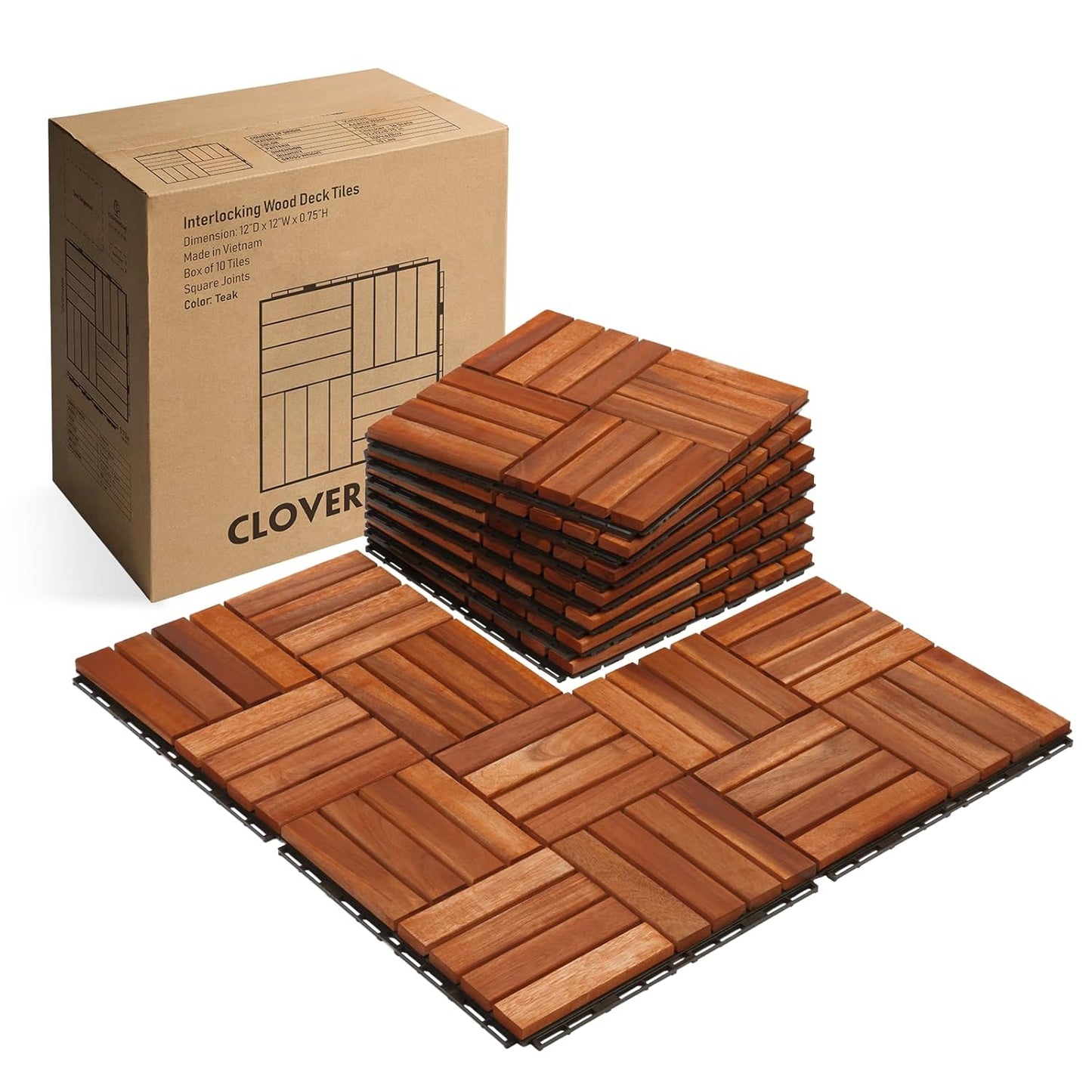 Interlocking Deck Tiles - Durable Waterproof Wood Patio Flooring