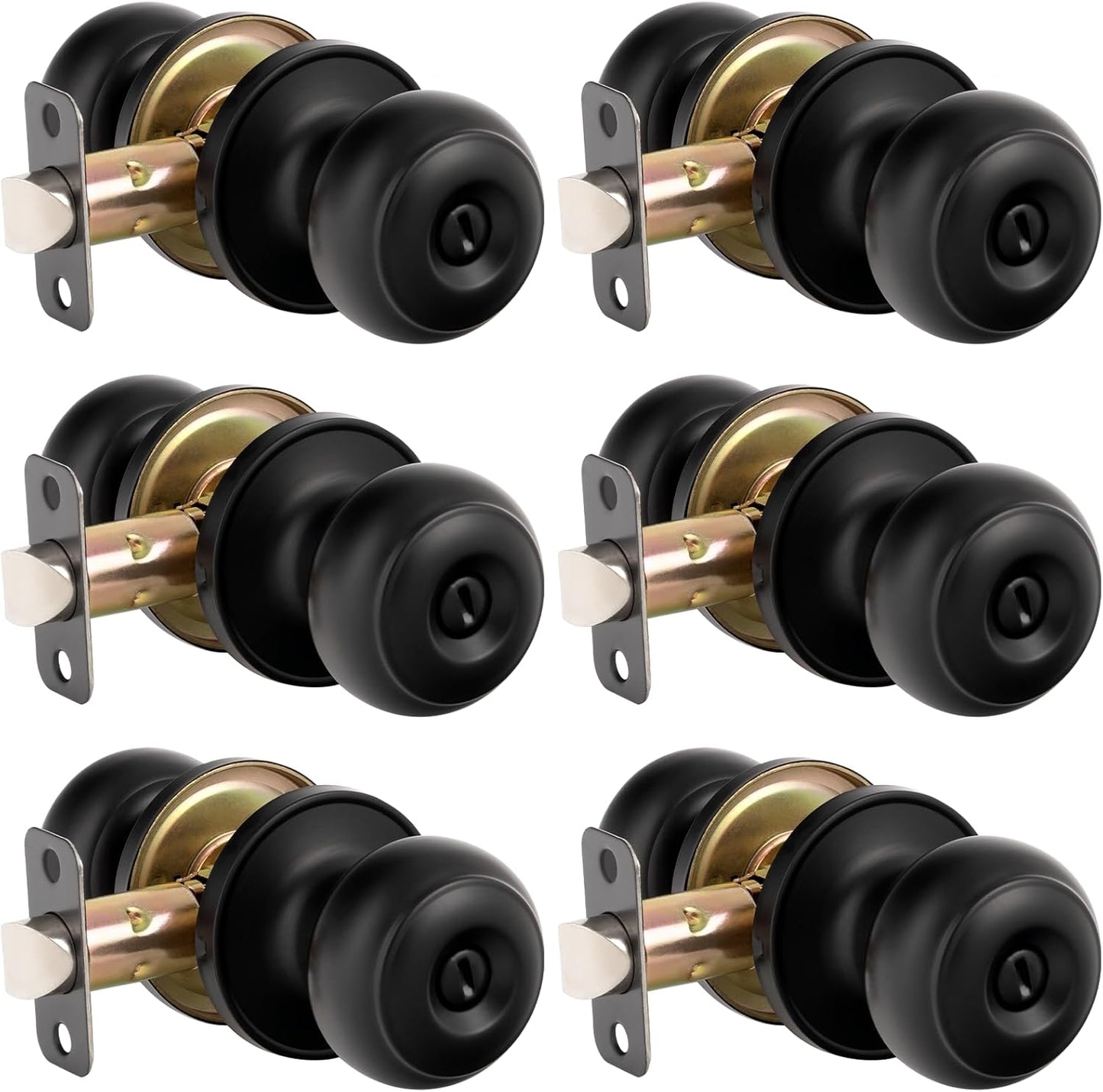 HOSOM 6 Pack Privacy Door Knob Set for Stylish Interior Spaces