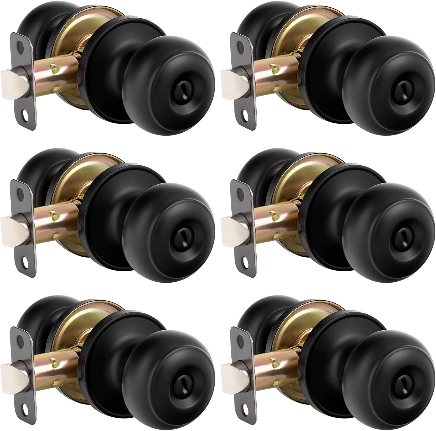 HOSOM 6 Pack Privacy Door Knob Set for Stylish Interior Spaces