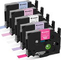 COLORWING 5-Pack 12mm Laminated Label Tape for Brother PT, Vibrant Colors
