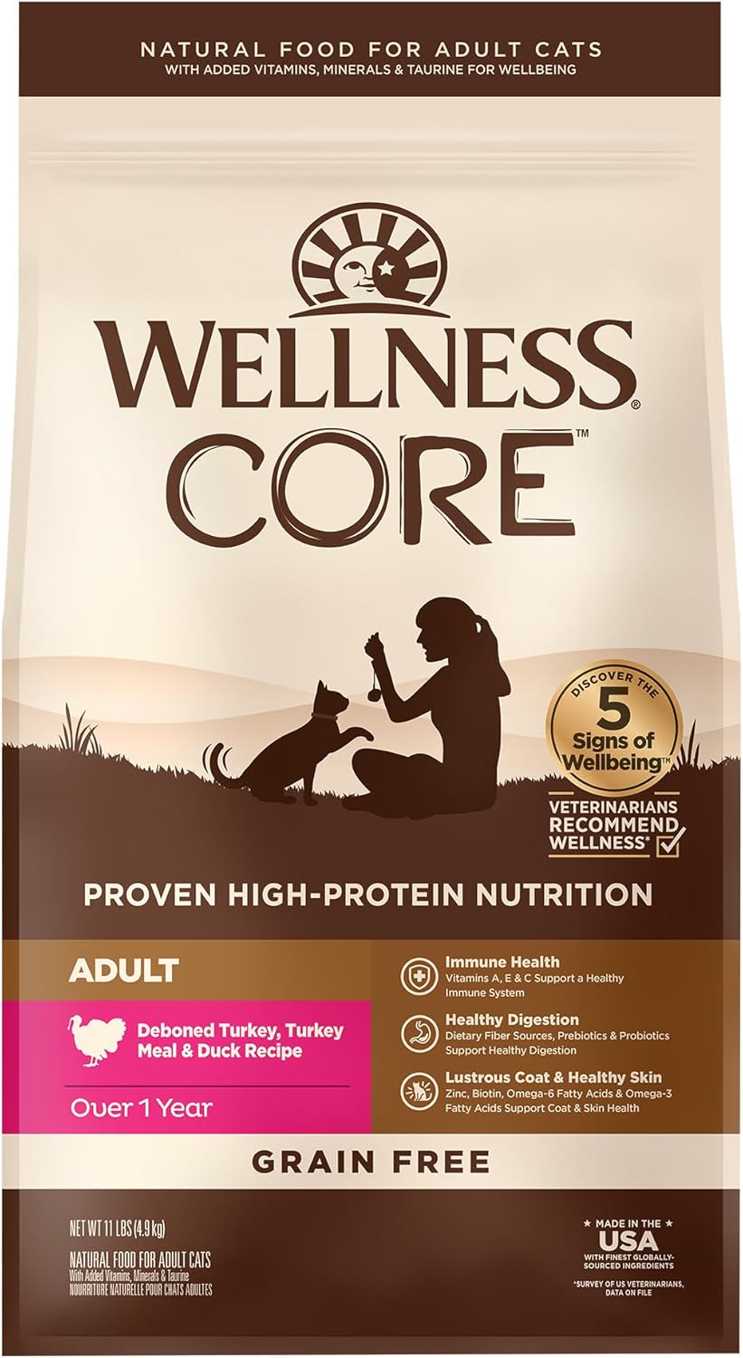 Wellness CORE Dry Cat Food for Indoor & Outdoor Cats, Grain-Free