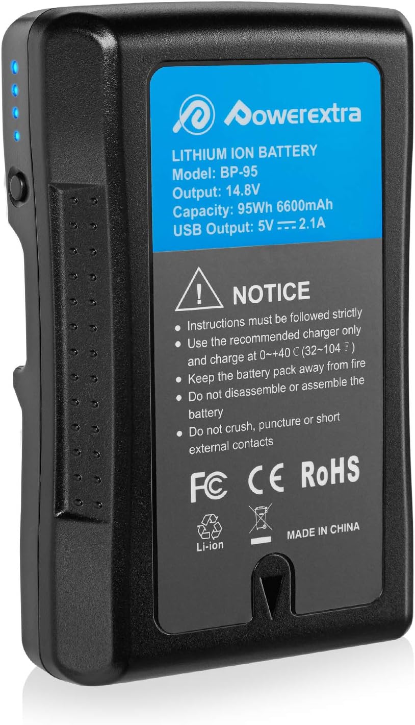 Powerextra 95Wh 6600mAh V-Lock Battery for Sony Cameras